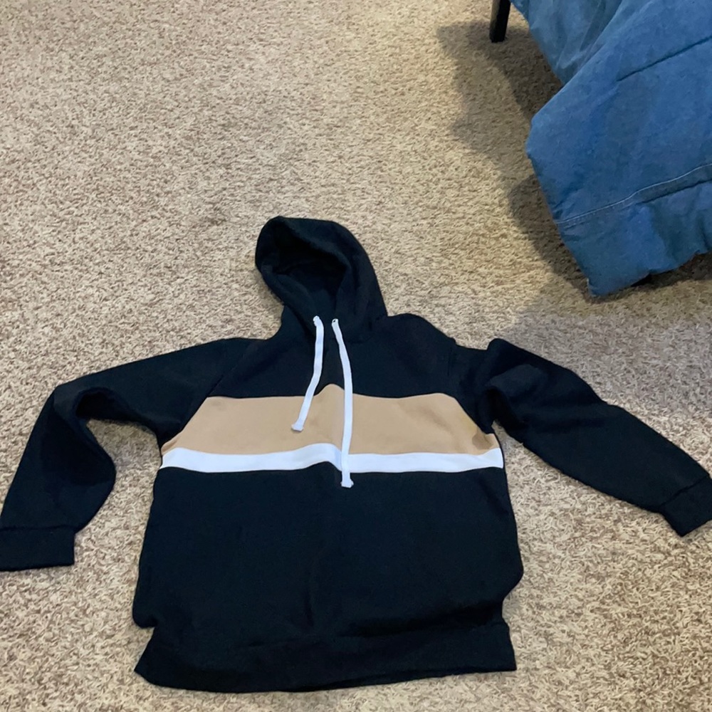 forever 21 black brown white hoodie Large
